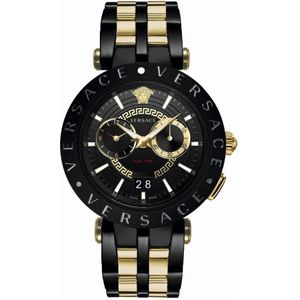 Versace, V-Race Zwitsers Horloge Zwart Veelkleurig, Heren, Maat:ONE Size