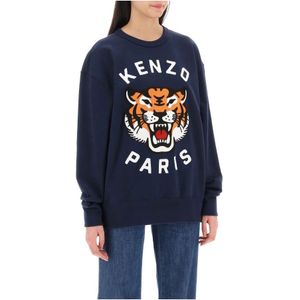 Kenzo, Sweatshirts & Hoodies, Dames, Blauw, S, Katoen, Sweatshirts