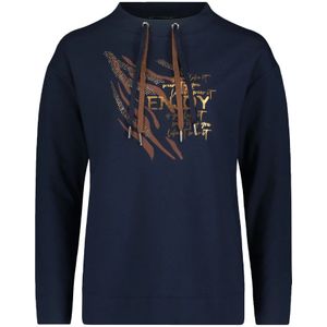 Betty Barclay, Sweatshirts & Hoodies, Dames, Blauw, 3Xl, Sweatshirt met dierenprint en glinsterende stenen