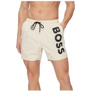 Hugo Boss, Badkleding, Heren, Beige, M, Polyester, Beachwear