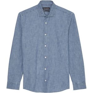 Marc O'Polo, Overhemden, Heren, Blauw, L, Katoen, Shirtvormig