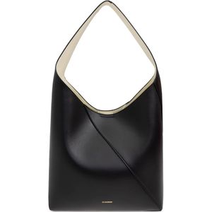 Jil Sander, Tassen, Dames, Zwart, ONE Size, Leer, Schoudertas Vertigo Hobo Medium