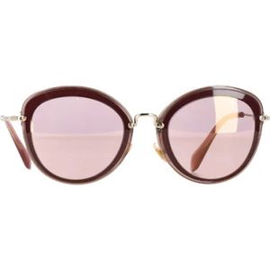 Miu Miu Pre-owned, Pre-owned, Dames, Roze, ONE Size, Pre-owned Acetate sunglasses