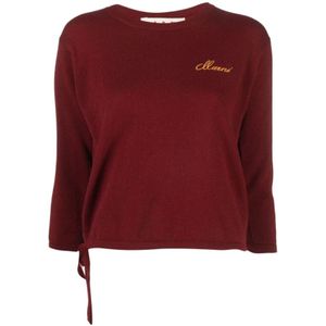 Marni, Round-neck Truien Rood, Dames, Maat:S