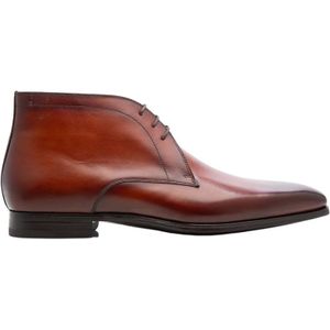 Magnanni, Cognac Leren Heren Veterschoen Bruin, Heren, Maat:42 1/2 EU