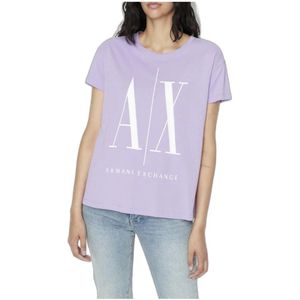 Armani Exchange, T-Shirts Paars, Dames, Maat:S