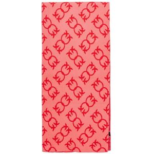 Pinko, Accessoires, Dames, Rood, ONE Size, Wol, Wolmix Jacquard Logo Sjaal