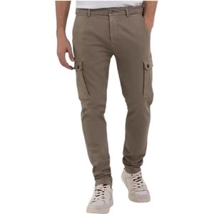 Replay, Broeken, Heren, Beige, W36 L32, Katoen, Stijlvolle Sand Pantalones M9649.0.8366197