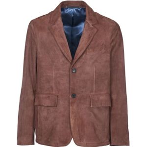 PS By Paul Smith, Jassen, Heren, Bruin, L, Suède, Bruine Deconstructed Jas met Zwarte Knopen