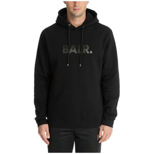 Balr., Gestreepte Hoodie met Logo en Zak Zwart, Heren, Maat:S