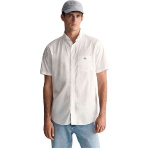Gant, Overhemden, Heren, Wit, M, Katoen, Klassieke Gestreepte Regular Fit Overhemd