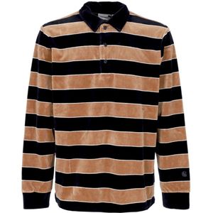 Carhartt Wip, Tops, Heren, Veelkleurig, L, Katoen, Lange Mouw Polo Rugby Shirt