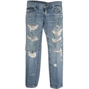 Dolce & Gabbana Pre-owned, Pre-owned Cotton jeans Blauw, Dames, Maat:S