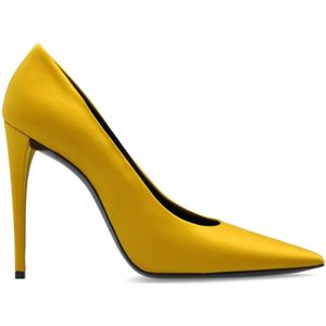 Saint Laurent, Schoenen, Dames, Geel, 41 EU, Satijn, ‘Monceau’ stiletto pumps