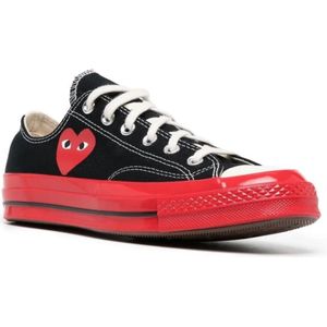 Comme des Garçons, Zwarte Canvas Lage Sneakers Zwart, Dames, Maat:41 1/2 EU