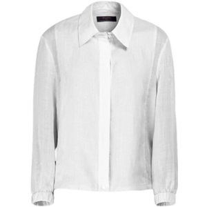 Moorer, Blouses & Shirts, Dames, Wit, 2Xs, Ramie Stof Shirt met Moderne Stijl