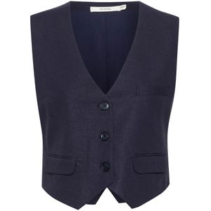 Gestuz, Jassen, Dames, Blauw, M, Linnen, Lizagz Linen Waistcoat Jas Seaborne