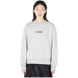 Jil Sander, Luxe Terry Sweatshirt Grijs, Dames, Maat:S