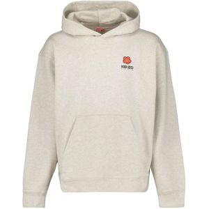 Kenzo, Sweatshirts & Hoodies, Heren, Grijs, L, Katoen, Bloemen hoodie