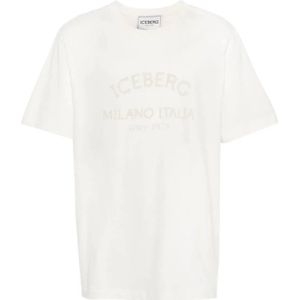 Iceberg, Tops, Heren, Wit, S, Katoen, T-Shirts