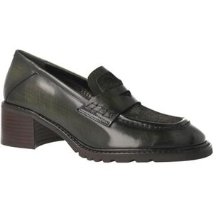 Pons Quintana, Schoenen, Dames, Groen, 39 EU, Leer, Groene Elena Dames Loafer Hakken