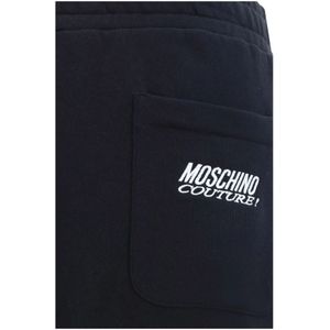 Moschino, Broeken, Heren, Zwart, L, Katoen, Zwarte Katoenen Regular Fit Broek