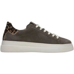 Estro, Schoenen, Dames, Grijs, 37 EU, Grijze Animal Print Sneakers