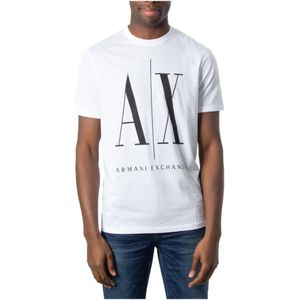 Armani Exchange, Tops, Heren, Wit, L, Katoen, Stijlvol Logo AX T-shirt voor mannen