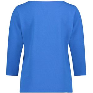 Betty Barclay, Tops, Dames, Blauw, XL, Leer, Gestructureerde Casual Shirt met 3/4 Mouwen