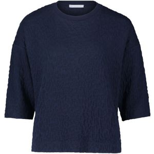 Betty & Co, Sweatshirts & Hoodies, Dames, Blauw, M, Leer, Gestructureerde Sweater