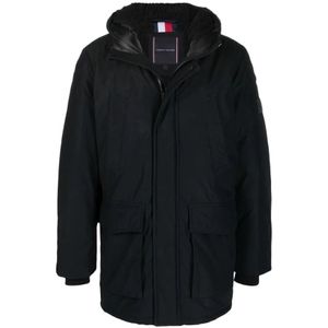 Tommy Hilfiger, Down Jassen Zwart, Heren, Maat:M