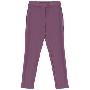 Imperial, Broeken, Dames, Paars, M, Elegante hoge taille slim fit broek