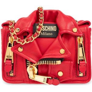 Moschino, Leren schoudertas Rood, Dames, Maat:ONE Size