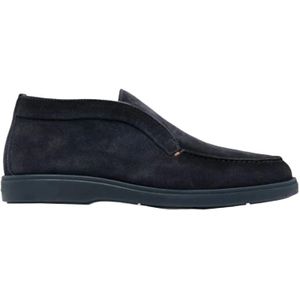 Santoni, Schoenen, Heren, Blauw, 41 1/2 EU, Leer, Italiaanse Leren Enkellaarzen