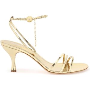 Salvatore Ferragamo, Schoenen, Dames, Geel, 36 1/2 EU, Leer, High Heel Sandalen