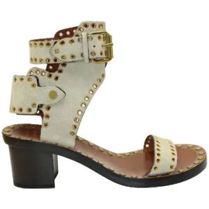 Isabel Marant Pre-owned, Pre-owned Suede sandals Wit, Dames, Maat:36 EU