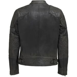 Belstaff, Jassen, Heren, Zwart, XL, Katoen, Hand Waxed Leather Zwarte Jas