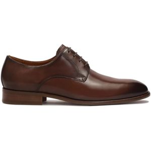 Kazar, Schoenen, Heren, Bruin, 44 EU, Leer, Elegante bruine derby zakelijke halfschoenen