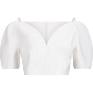 Nina Ricci, Blouses & Shirts, Dames, Wit, M, Katoen, Sweetheart Neckline Off-Shoulder Top
