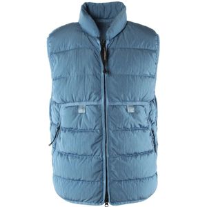 C.p. Company, Jassen, Heren, Blauw, S, Blauwe Eco-Chrome Bodywarmer voor Heren