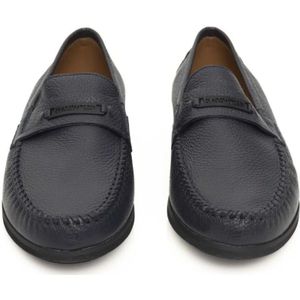 Cerruti 1881, Schoenen, Heren, Blauw, 42 EU, Heren Leren Loafers Rubberen Zool