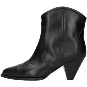 Toral, Schoenen, Dames, Zwart, 43 EU, Leer, Zwarte Western Stijl Enkellaarzen