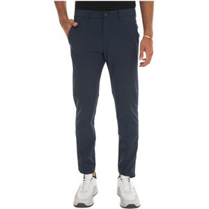 Boss, Broeken, Heren, Blauw, M, Polyester, Waterafstotende Slim Fit Chino