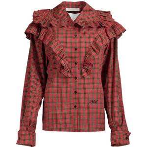 Philosophy di Lorenzo Serafini, Schotse Schilderijen Ruches Shirt Rood, Dames, Maat:S