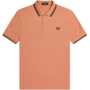 Fred Perry, Twin Tipped Polo Shirt Oranje, Heren, Maat:S