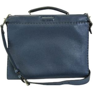 Fendi Vintage, Pre-owned, Dames, Blauw, ONE Size, Leer, Pre-owned Leather fendi-bags