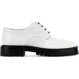 Maison Margiela, Witte Tabi Veterschoenen Wit, Heren, Maat:45 EU