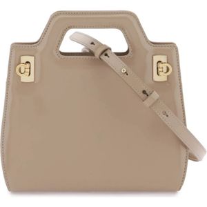 Salvatore Ferragamo, Wanda Mini Tas Beige, Dames, Maat:ONE Size