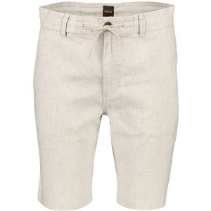 Hugo Boss, Korte broeken, Heren, Beige, W36, Linnen, Beige Chino Shorts Linnenmix