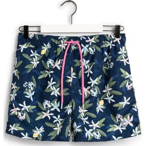 Gant, Badkleding, Heren, Blauw, S, Katoen, Marine Lemon Flower Swim Shorts